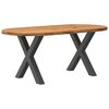 vidaXL Dining Table Light Brown Solid Oak Wood Large Levelers