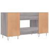 vidaXL Desk Grey Sonoma Engineered wood, iron, aluminum alloy