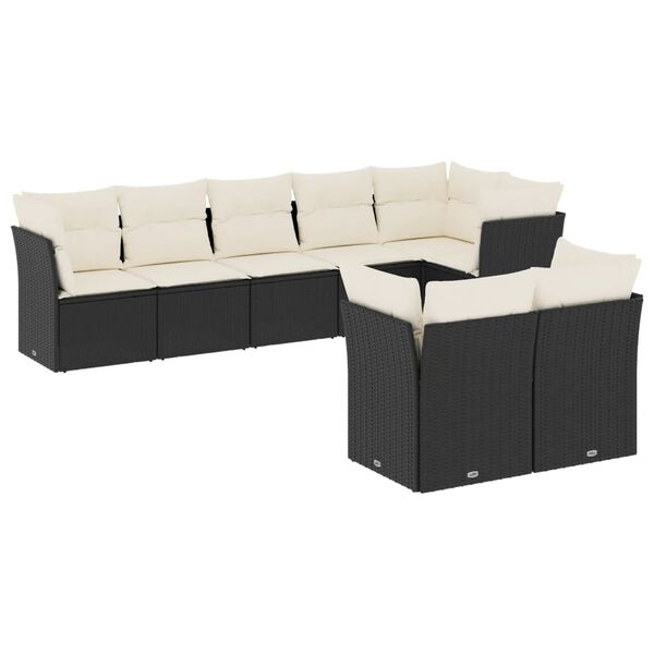 vidaXL Garden Sofa Set Black PE rattan Large Modular Garden Sofa Set