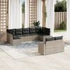 vidaXL Garden Sofa Set Light Gray PE rattan, powder-coated steel Large