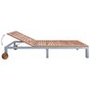 vidaXL Sunlounger Brown Solid Acacia wood, Metal