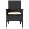 vidaXL Patio Chairs with Cushions 2 pcs Black Poly Rattan