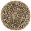 vidaXL Area Rug Natural and Dark Blue Braided Jute 59.1in Diameter Tough
