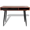 vidaXL Desk Brown MDF, Powder-Coated Steel Medium Computer Desk