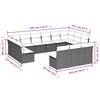 vidaXL Garden Sofa Set Black PE rattan, Powder-coated steel, Polyester