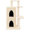vidaXL Cat Tree Cream Engineered wood, plush, sisal Medium Durable