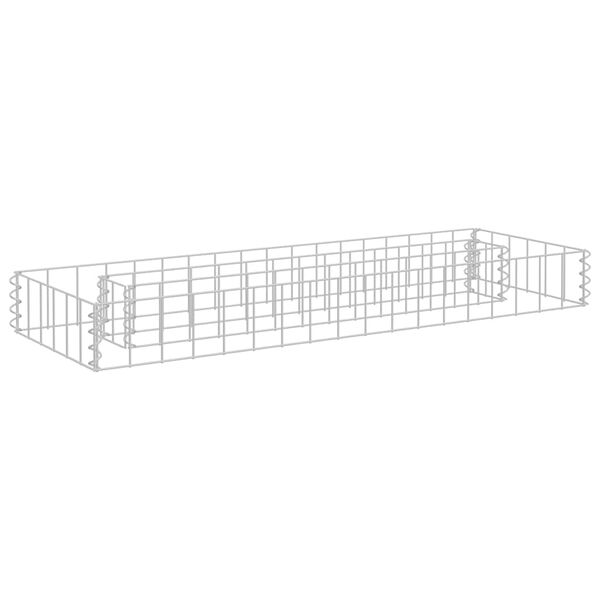vidaXL Gabion Raised Bed Silver Galvanized steel 35.4 x 11.8 x 3.9 in