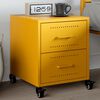 vidaXL Bedside Cabinet Mustard Yellow Cold-rolled steel Small