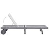 vidaXL Sun Lounger Grey Solid Acacia Wood Large Height-Adjustable