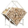 vidaXL Firewood Rack White 23.6x9.8x23.6" Cold-rolled steel