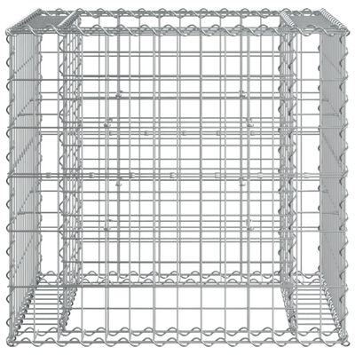 vidaXL Patio Bench with Gabion Basket Solid Wood Pine