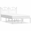 vidaXL Bed Frame White Steel Small Double Bed Frame Rectangular