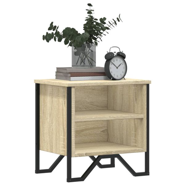 vidaXL Bedside Cabinet Set of 2 Sonoma oak Engineered wood, metal
