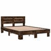 vidaXL Bed Frame Smoked oak Engineered wood, metal, plywood Full