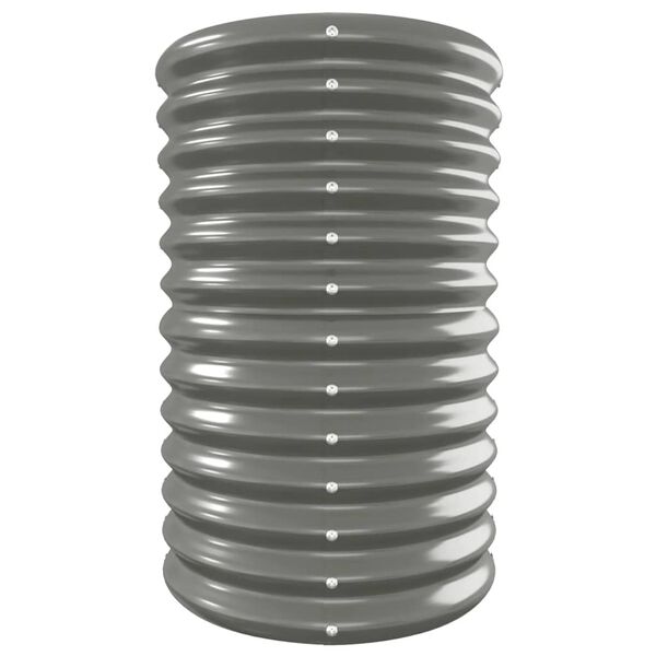 vidaXL Garden Raised Bed Grey Powder-coated steel 130.7 x 15.7 x 26.8 in