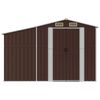 vidaXL Garden Shed Brown Galvanized Steel, Polypropylene Large