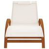 vidaXL Sun Lounger White Textilene and solid poplar wood Standard