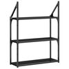 vidaXL Wall Shelf Black Engineered wood 23.6 x 8.3 x 30.9 in Wall Shelf