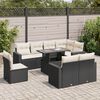 vidaXL Garden Sofa Set Black PE Rattan, Powder-Coated Steel, Polyester, Foam