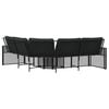 vidaXL Garden Sofa Black PE rattan, powder-coated steel, foam, polyester