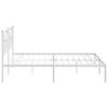 vidaXL Bed Frame White Powder-coated steel Double Bed Frame