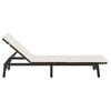 vidaXL Sun Lounger Brown PE rattan Standard Adjustable Armrests