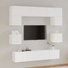 vidaXL 8 Piece TV Stand Set White Engineered Wood
