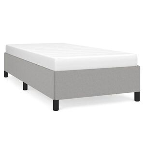vidaXL Bed Frame without Mattress Light Gray 39.4"x74.8" Twin Fabric