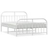 vidaXL Bed Frame White Powder-coated Steel Super King Bed Frame