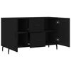 vidaXL Sideboard Black Engineered Wood, Metal Medium Sideboard