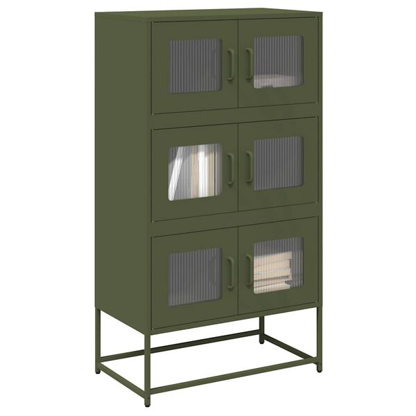 vidaXL Highboard Olive Green Cold-Rolled Steel Large Highboard