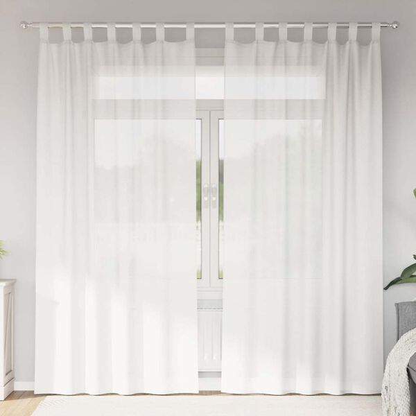 vidaXL Voile Curtains with Loops 2 pcs White 55.1x88.6"