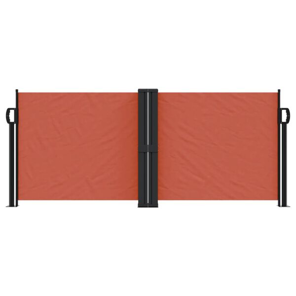 vidaXL Retractable Side Awning Terracotta 100% polyester with PU coating
