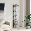 vidaXL Bookshelf Grey sonoma Engineered Wood, Powder-coated steel Tall