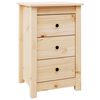 vidaXL Bedside Cabinet Set of 2 Natural Wood Solid pine wood (untreated)