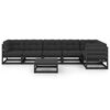 vidaXL Garden Lounge Set Black Solid pinewood, fabric (100% polyester)