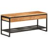vidaXL Shoe Bench Natural wood, Black Solid Acacia wood Medium
