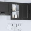 vidaXL Kitchen Wall Cabinet Black Engineered wood and glass Standard