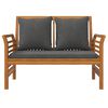 vidaXL Sofa Bench Dark Grey Solid Acacia Wood, Fabric (100% polyester)