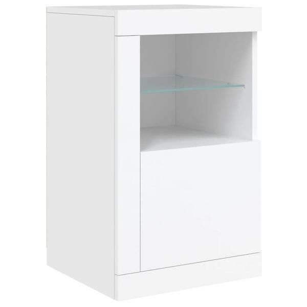 vidaXL White Side Cabinet Engineered Wood Medium Storage