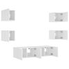 vidaXL TV Wall Unit White Engineered wood Large Rectangular Modern