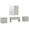 vidaXL Hallway Furniture Set Concrete grey Engineered wood, acrylic