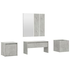 vidaXL Hallway Furniture Set Concrete grey Engineered wood, acrylic