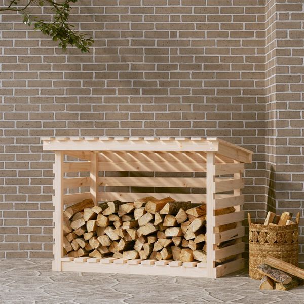 vidaXL Firewood Rack 42.5x28.7x31.1" Solid Wood Pine
