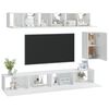 vidaXL TV Cabinet Set 6 Pieces White Engineered Wood Large