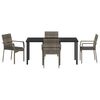 vidaXL Garden Dining Set with Cushion 5 pcs Grey Poly Rattan