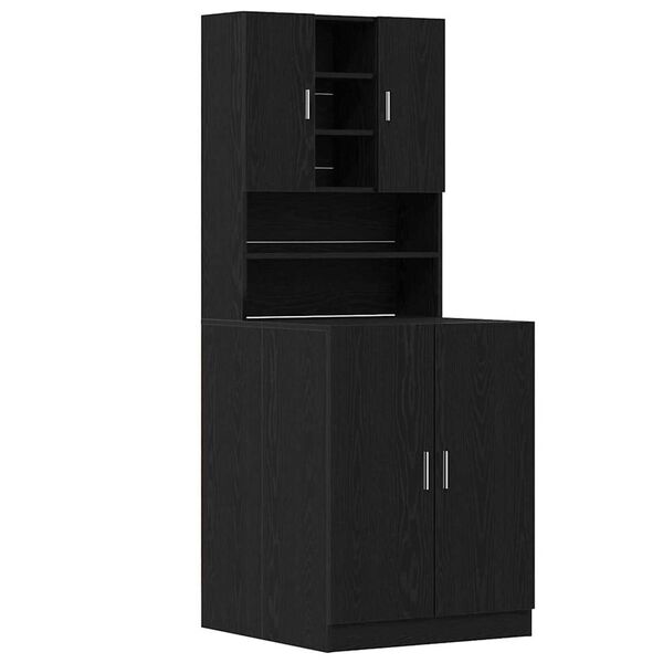 vidaXL Washing Machine Cabinet 2 pcs Black Oak