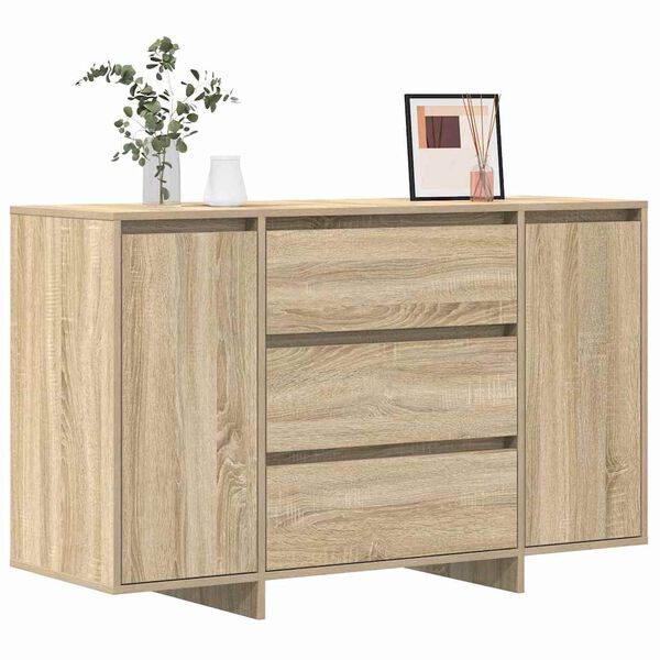 vidaXL Sideboard Sonoma Oak 47.24 x 16.14 x 29.53 in Engineered Wood