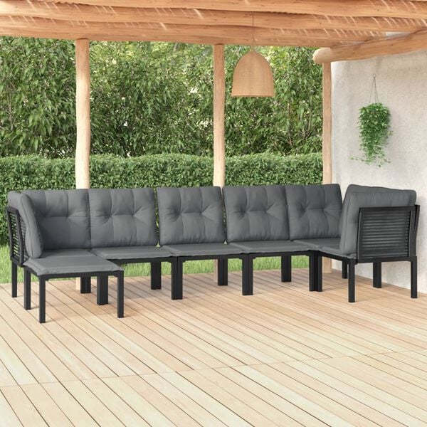 vidaXL Garden Lounge Set Black and Dark Grey
