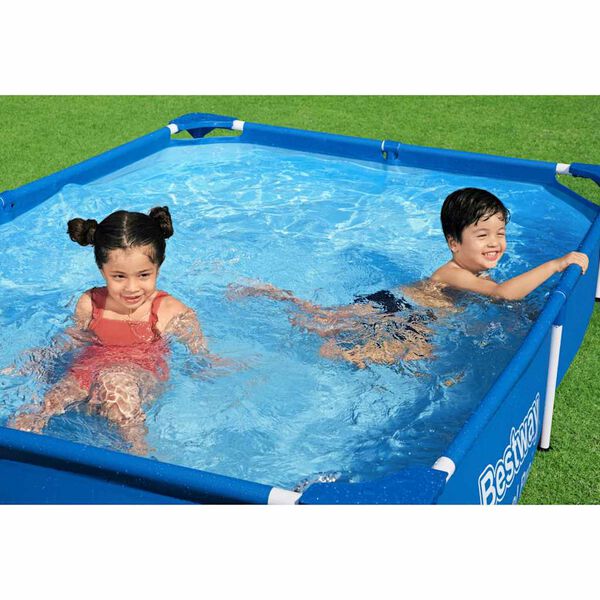 Bestway Swimming Pool Blue Steel frame Large Durable Above Ground Pool